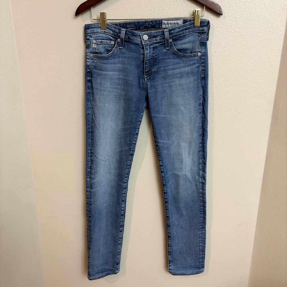 AG Adriano Goldschmied The Stilt Jeans 28R Cigarette‎ Leg Slim Medium Wash Denim